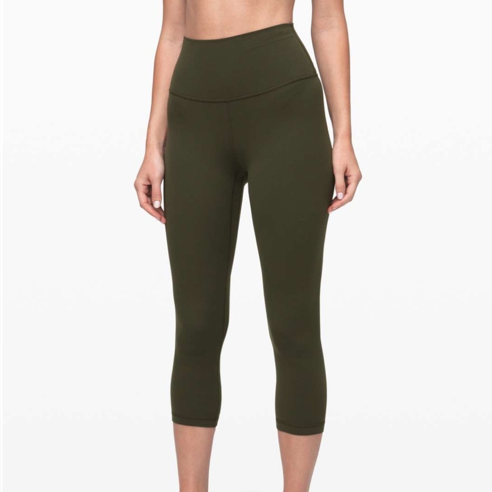 Lululemon Align Crop 21”‎ Pant Leggings Dark Olive Green Size 4